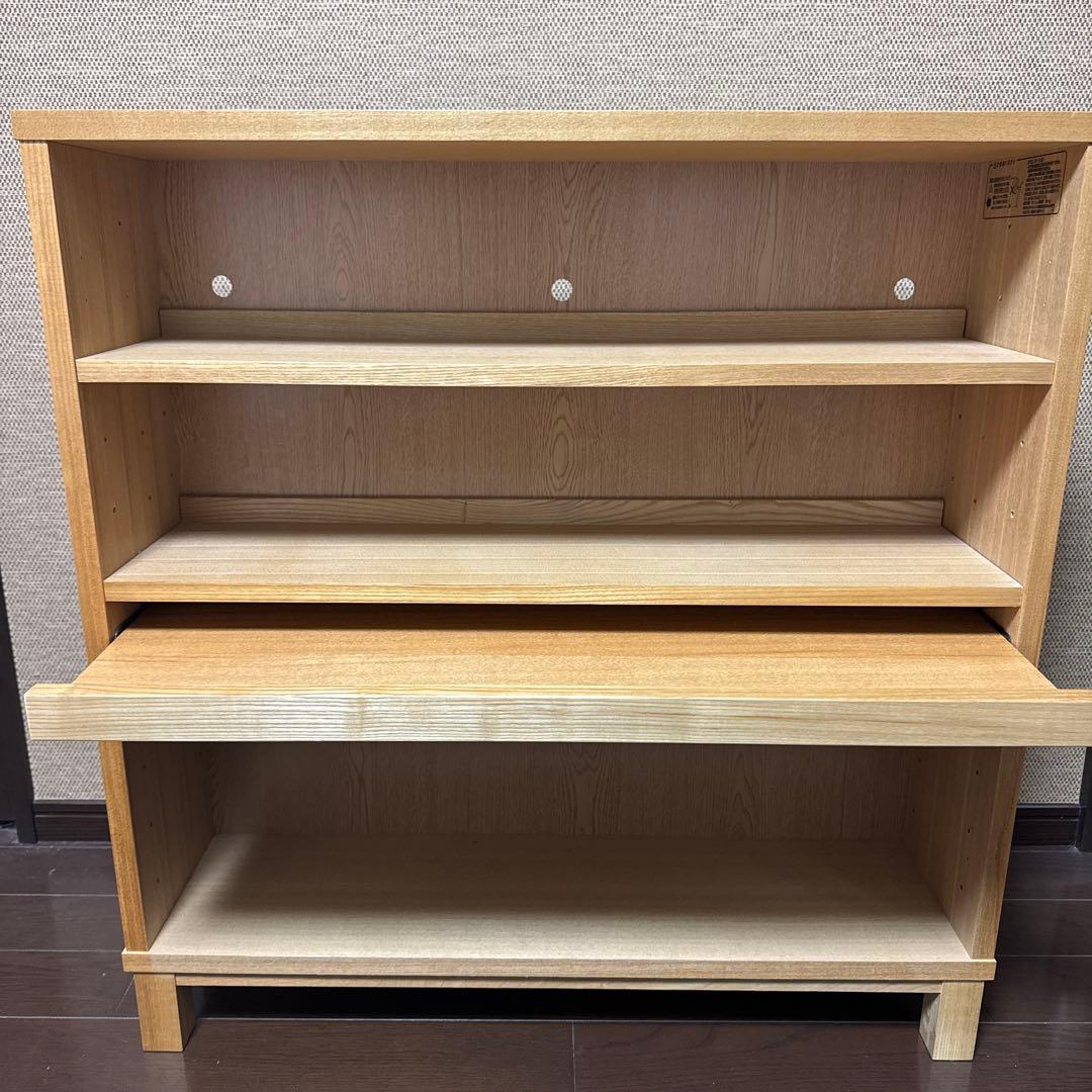 無印良品（MUJI）タモ材本棚　☆廃盤品☆ マガジンラック付