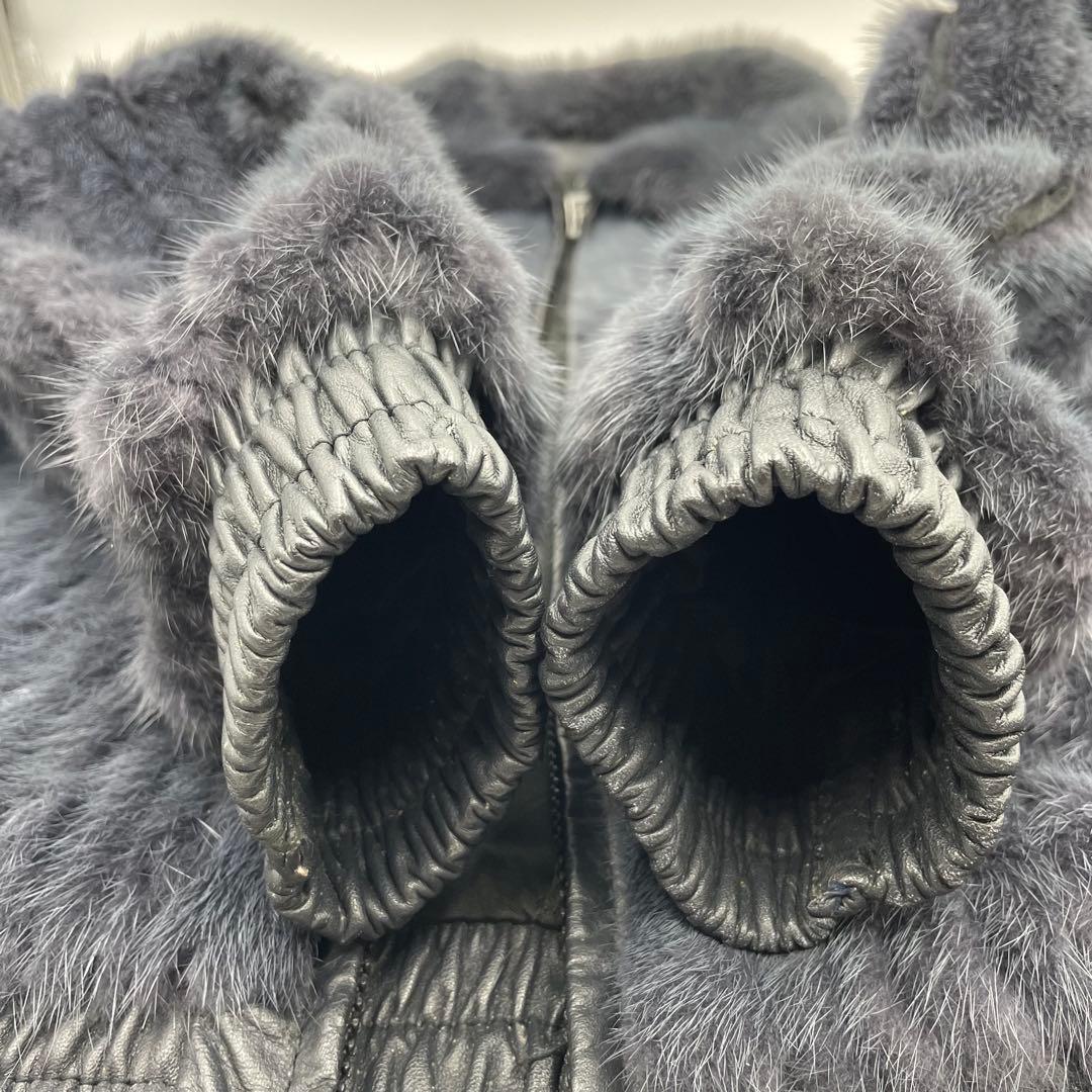 美品　SAGA MINK ジップアップ　ブルゾン　ジャケット　スウィングトップ