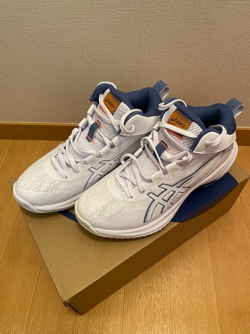 asics バスケットボールシューズ　ゲルフープV17 ホワイト　デニムブルー