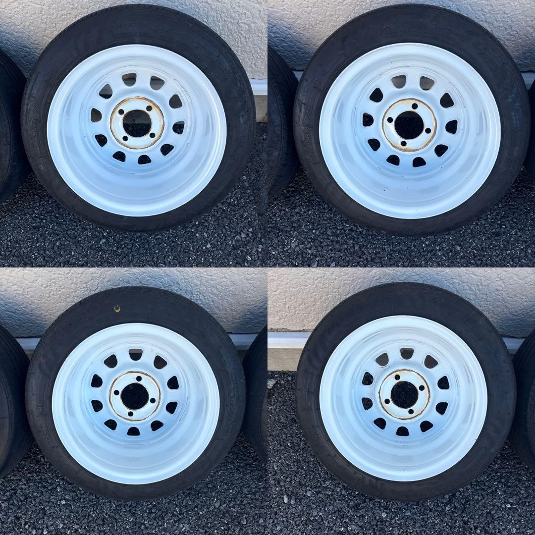 波*平様 13インチ 鉄ホイール深リム7J +25 引っ張り155/65r13