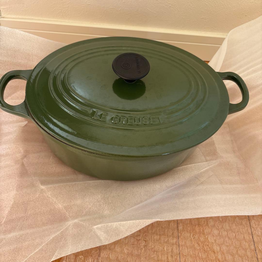 LE CREUSET グリーン 両手鍋 25cm