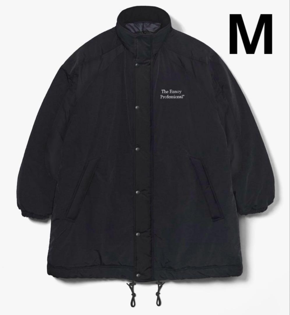 ジャケット・アウター ENNOY PADDED NYLON BENCH COATBLACK/WHITE