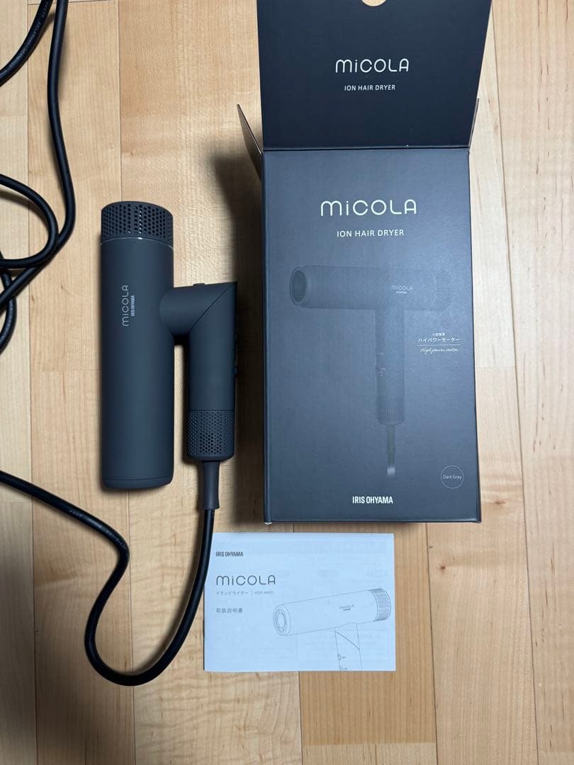 miCOLA ION HAIR DRYER グレー