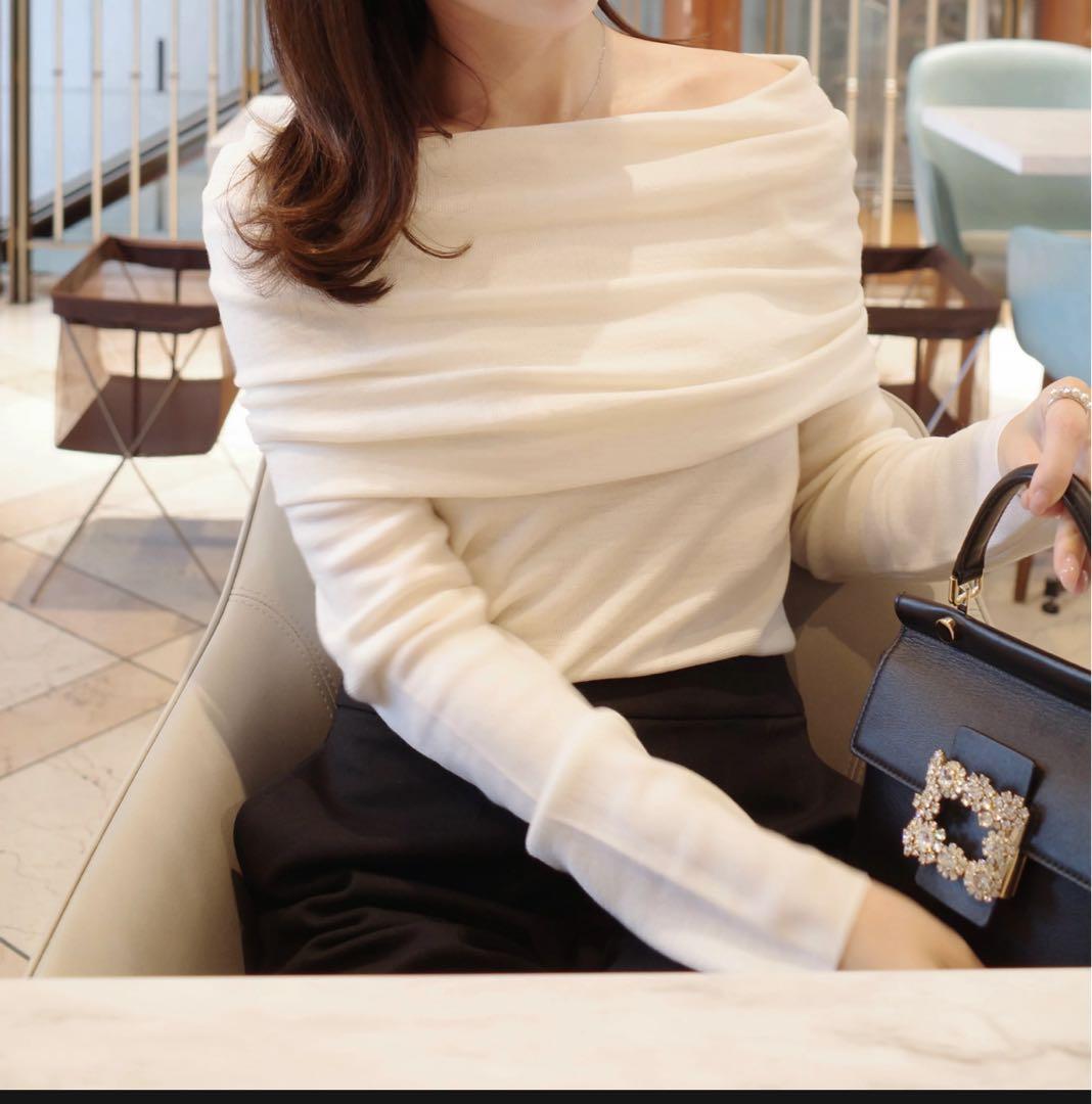 【新品未使用タグ付】eneu wool offshouder knit