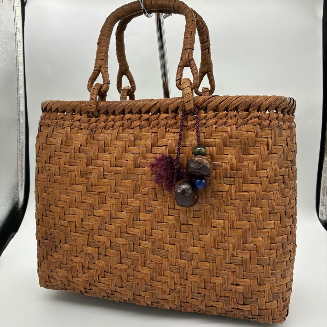 極美品】国産　山葡萄　カゴバッグ　トートバッグ　綱代編み
