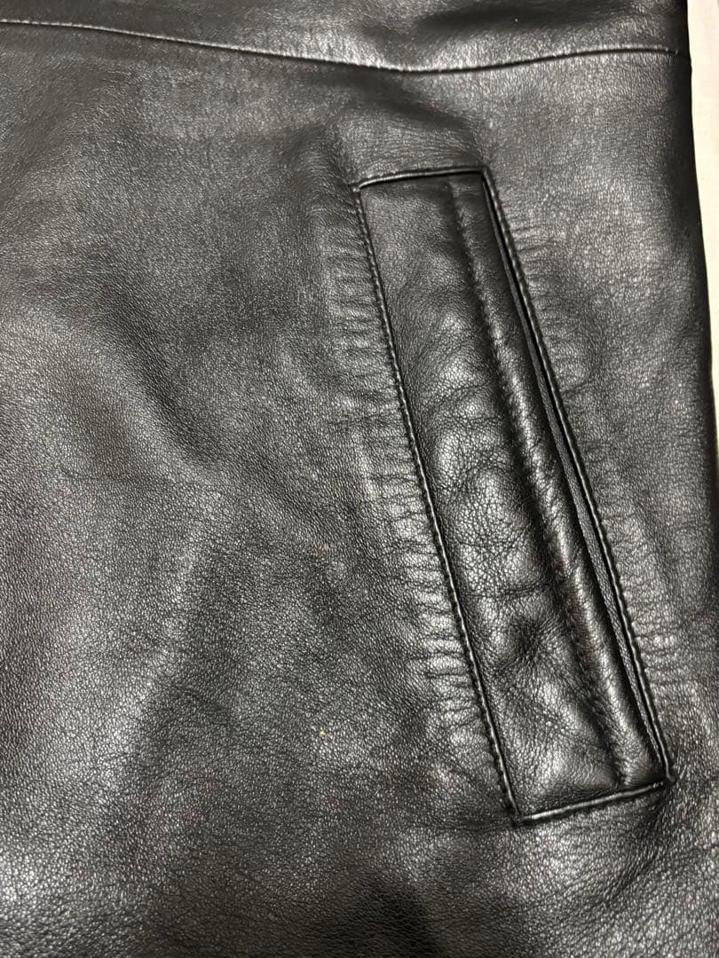 【激レア美品】　vintage 80s レザーチェスターコート　肩パッドなし