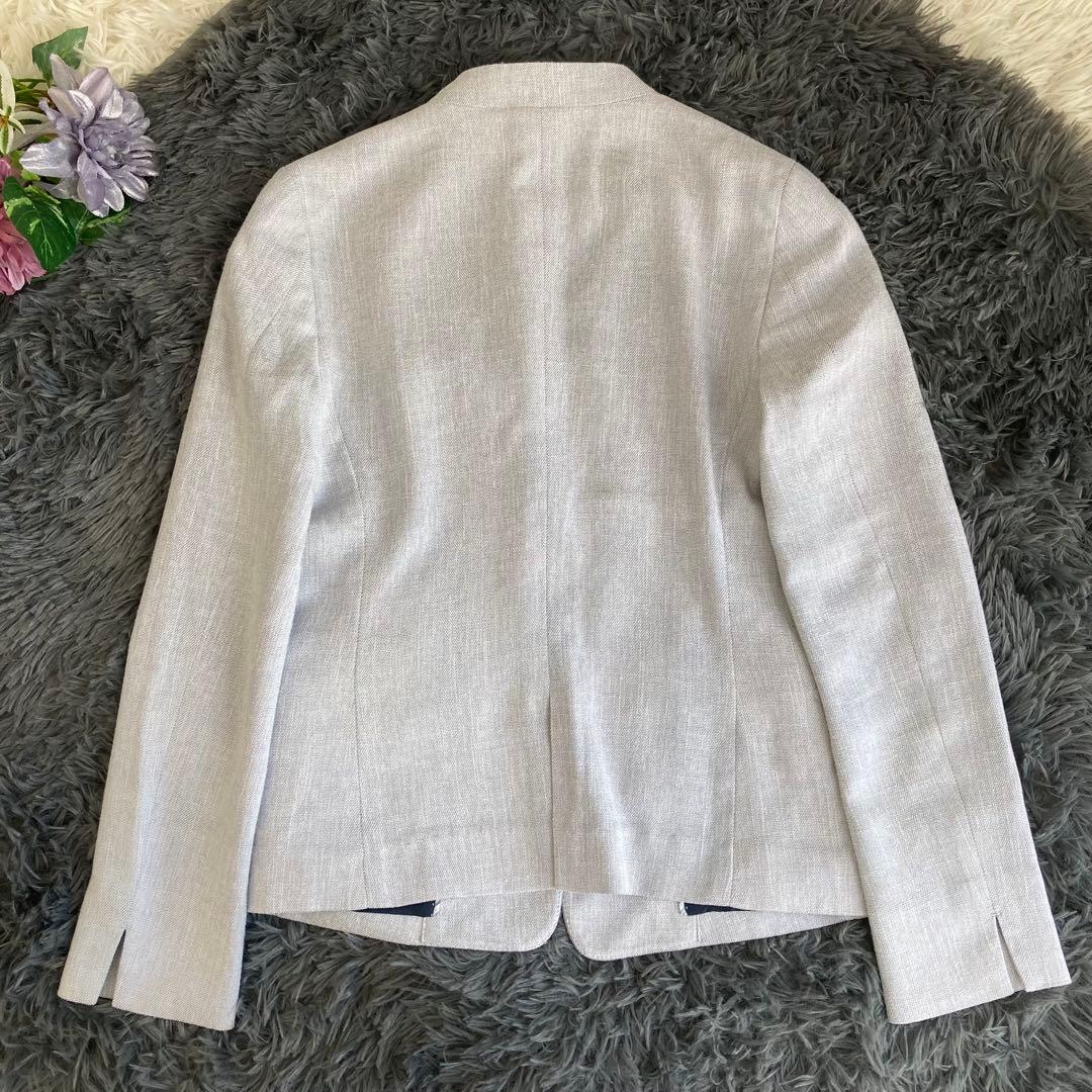 【美品】 ORIHICA RHYME ノーカラーパンツスーツ セットアップ XS