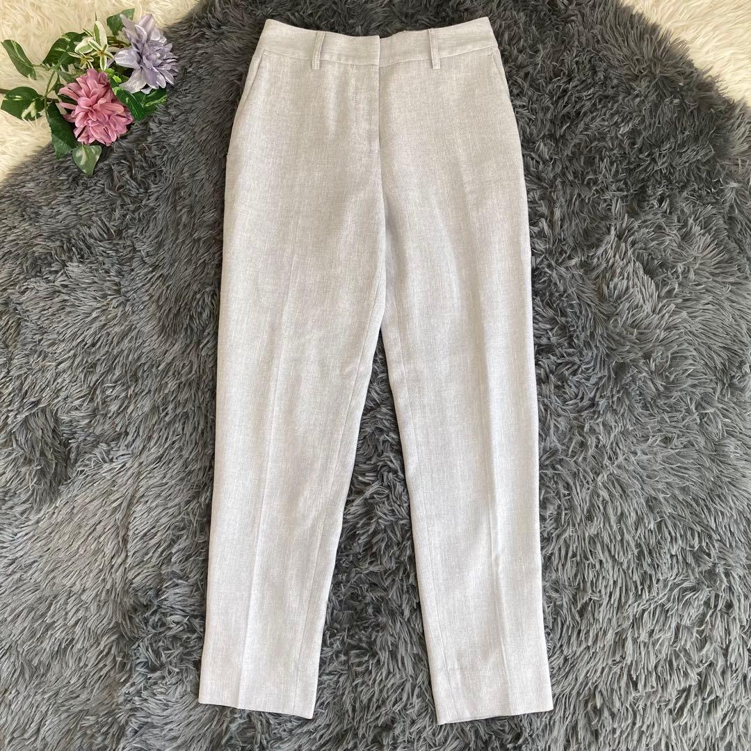 【美品】 ORIHICA RHYME ノーカラーパンツスーツ セットアップ XS