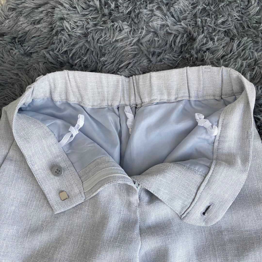 【美品】 ORIHICA RHYME ノーカラーパンツスーツ セットアップ XS