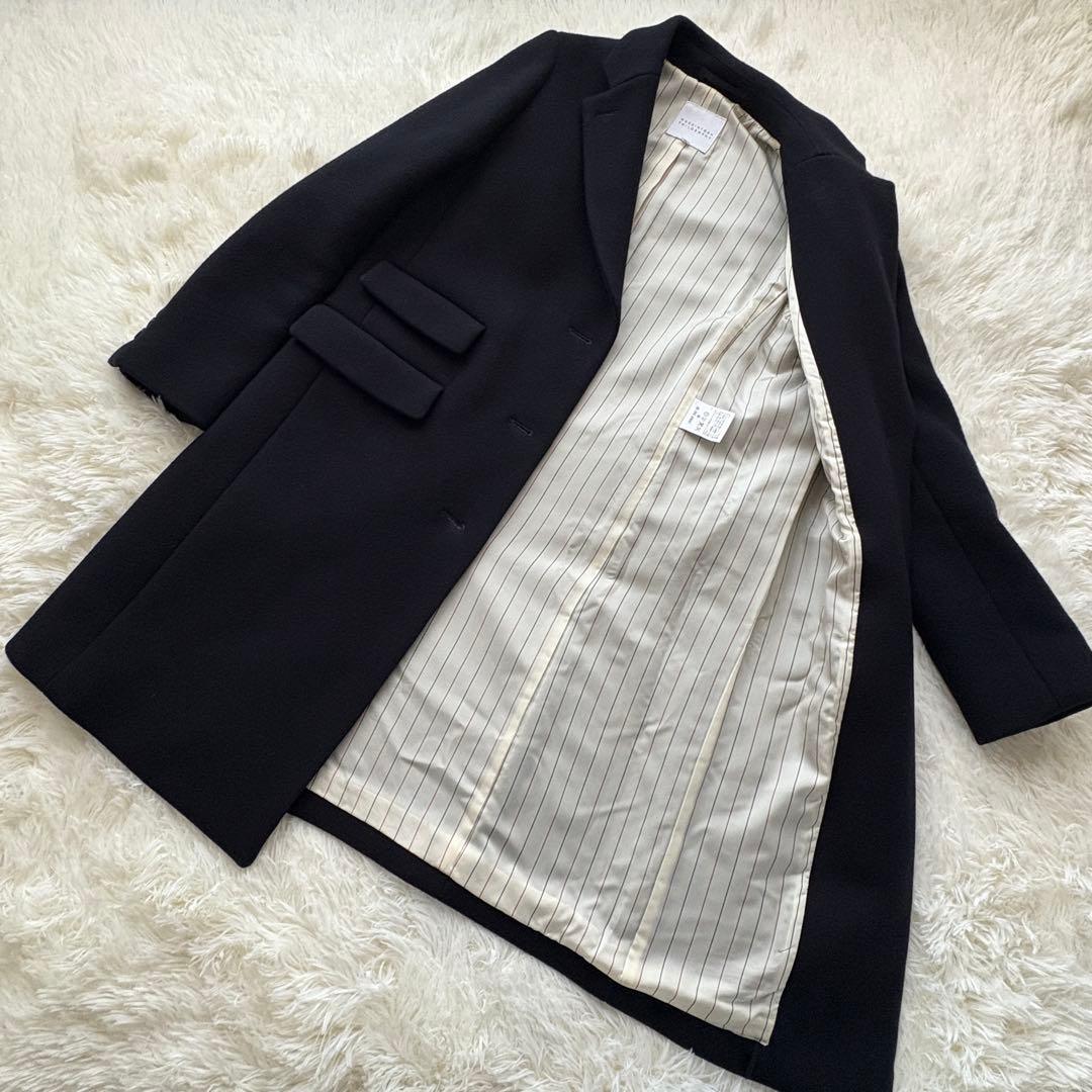 【大人気】マッキントッシュフィロソフィー☆チェスターコート ネイビー ウール M