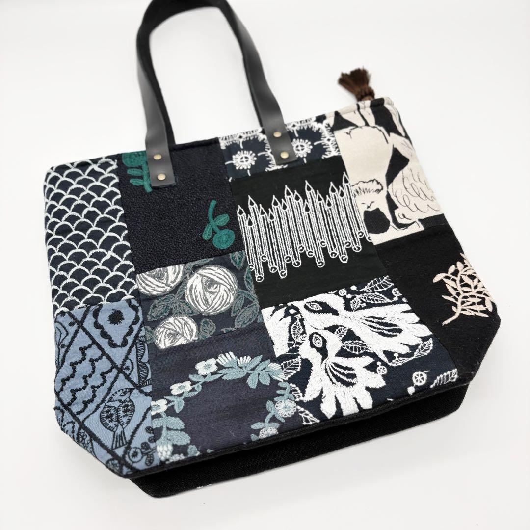 ミナペルホネン、ハンドメイド、パッチワークショルダーバッグ、トートバッグ
