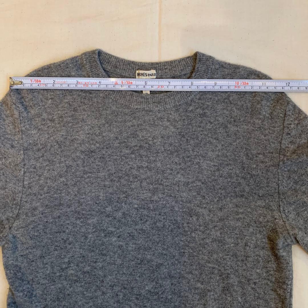 HERMESエルメス マルジェラ期クルーネックカシミヤグレー メランジニット