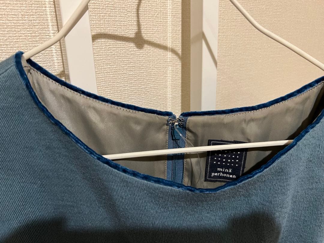 ミナペルホネン go go! カモメ ツバメ ワンピース ① ブルーグリーン