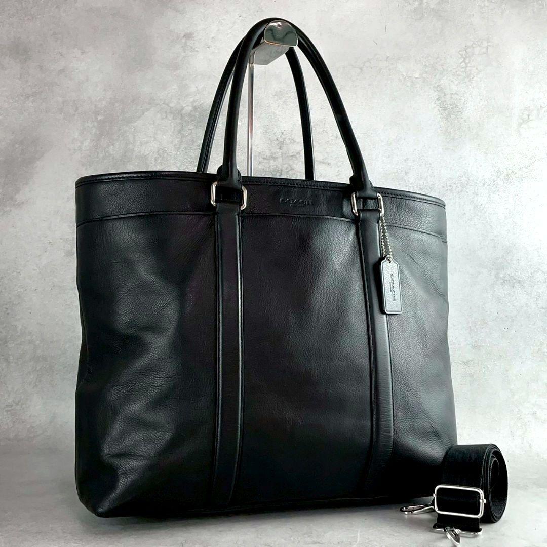 極美品 コーチ メトロポリタン 2way トートバッグ ビジネス レザー 黒