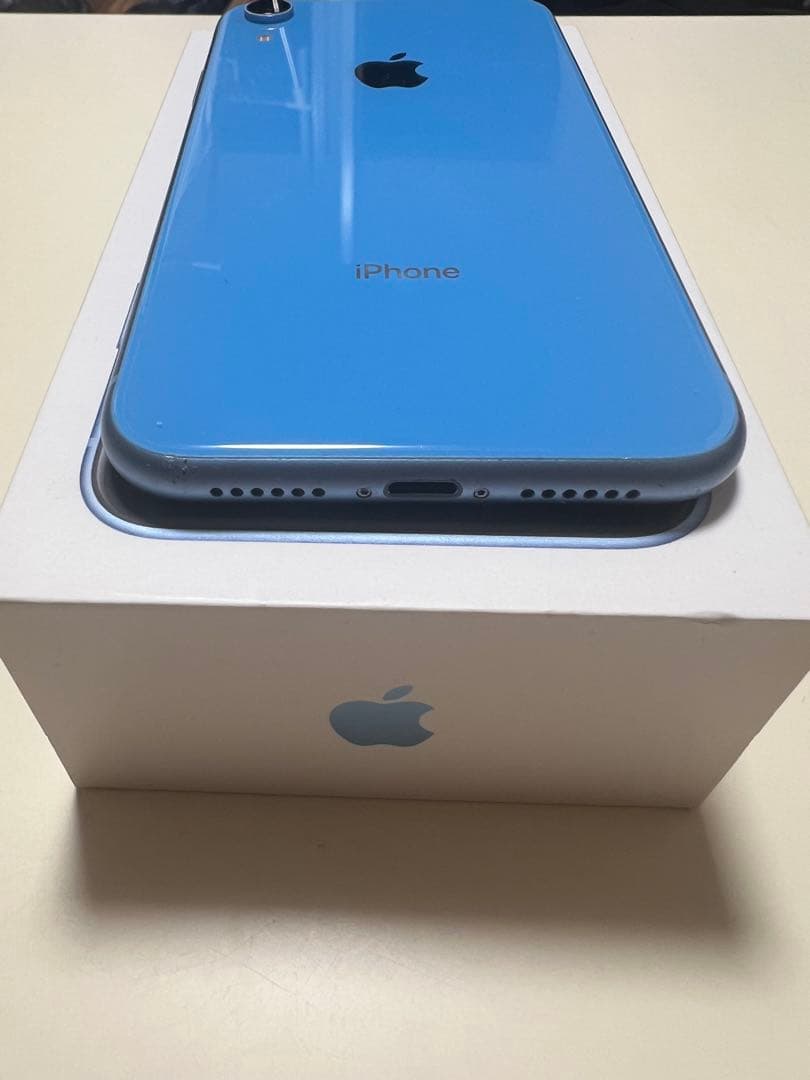 【訳あり】iPhone XR 64GB ブルー 本体 箱・新品充電器付き