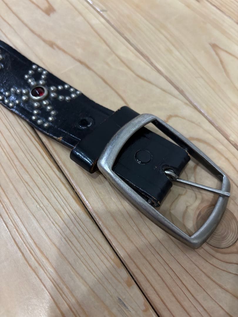 50s スタッズベルト　茶芯