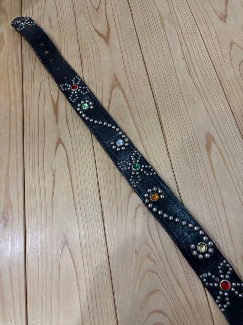 50s スタッズベルト　茶芯