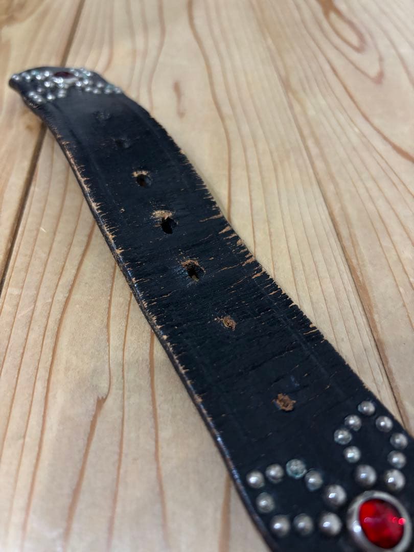 50s スタッズベルト　茶芯