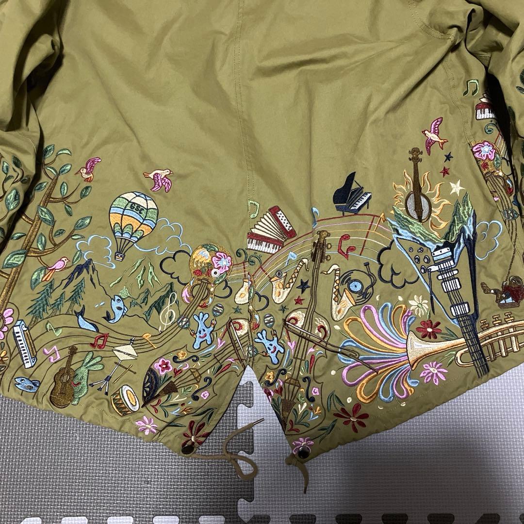 超美品 go slow caravan コードクロスパネル 刺繍 モッズコート