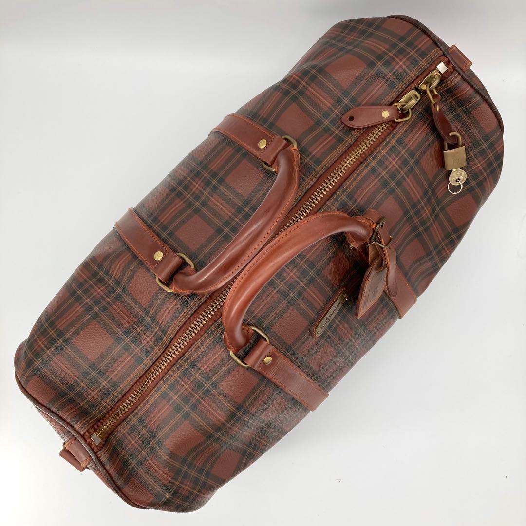 ポロラルフローレン ボストンバッグ チェック レアカラー 大容量 旅行 チェック