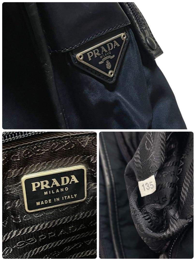 プラダ 三角ロゴ メッセンジャー A4収納可能 メンズ プレート 白タグ