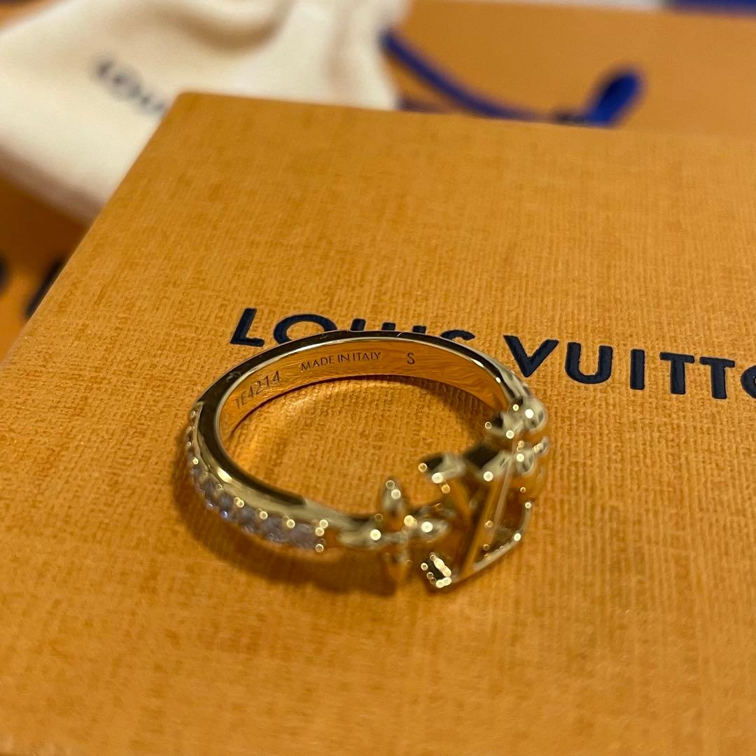 美品　ルイヴィトン リング LVアイコニック M ラインストーン　ゴールド