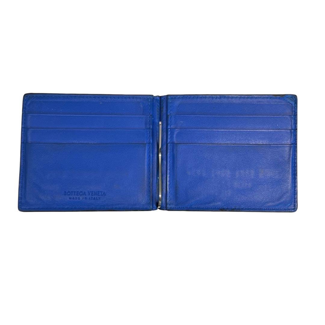 希少✨ボッテガヴェネタ マネークリップ 札入れ マキシ バイカラー 黒 青