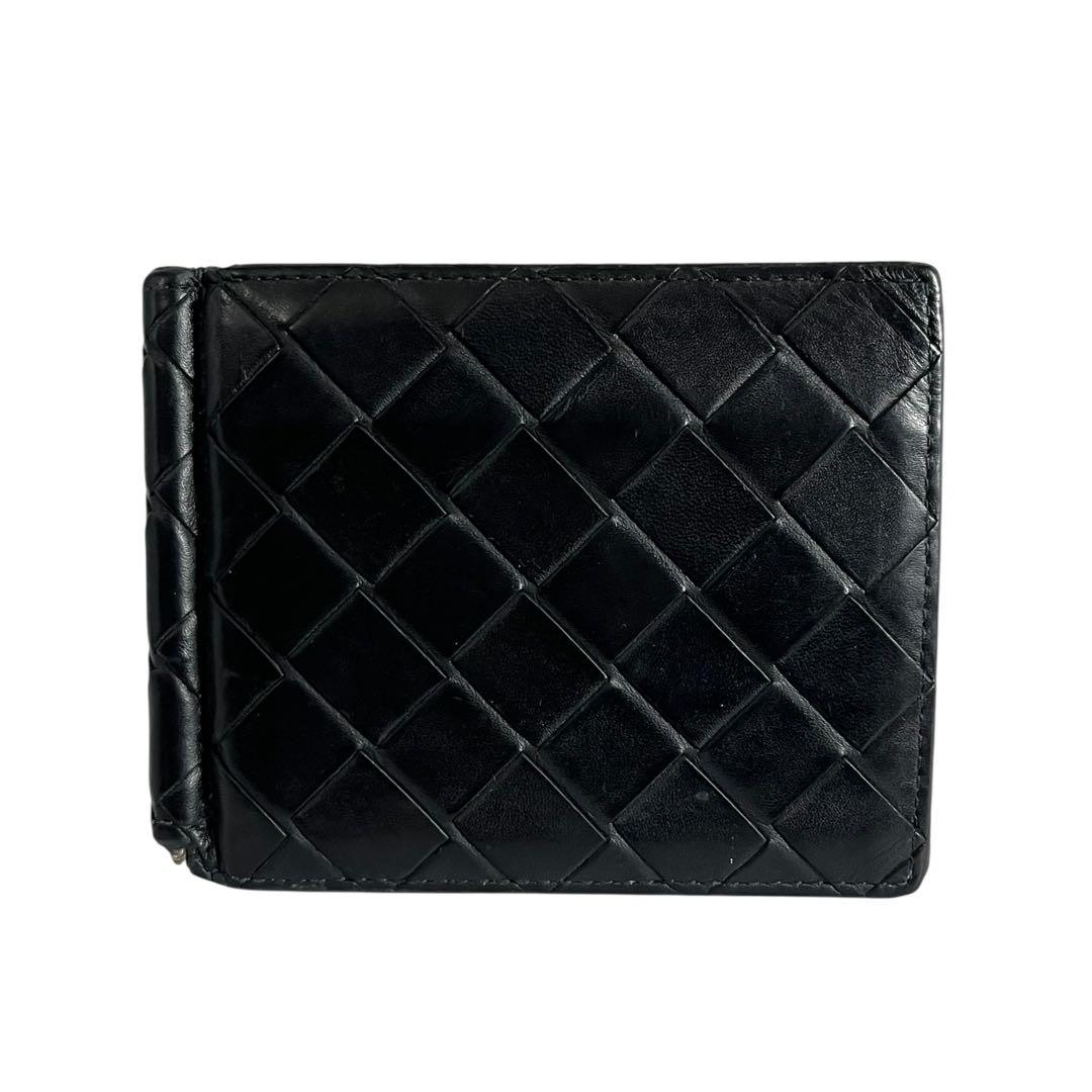 希少✨ボッテガヴェネタ マネークリップ 札入れ マキシ バイカラー 黒 青