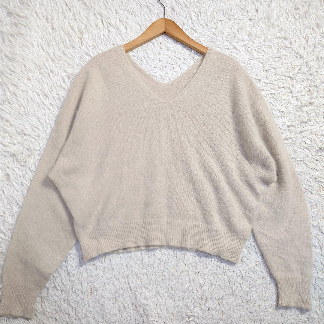 ウィムガゼット ふわふわアンゴラVネックニット セーター　ドルマン　フリーサイズ