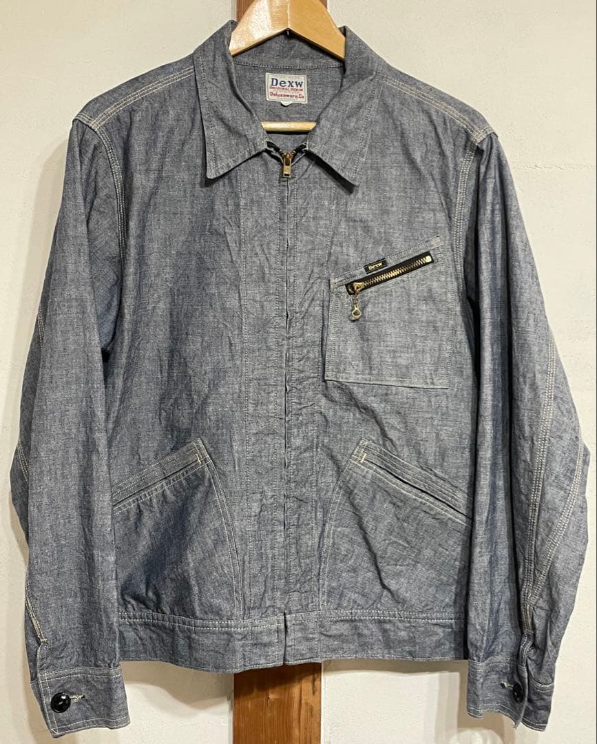 デラックスウエア シャンブレー 10oz ジップ　ジャケット　短丈