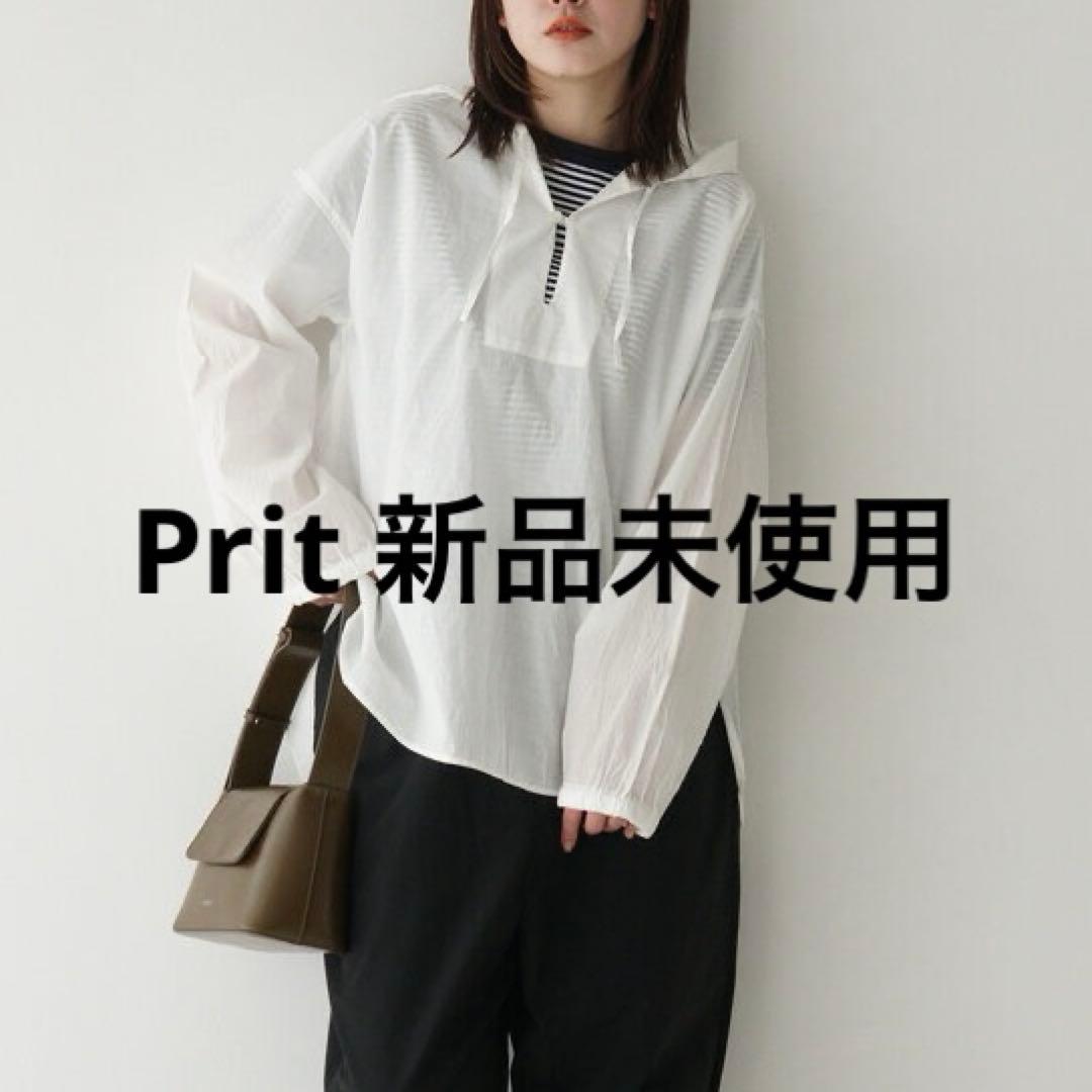 Prit エアリーコットン フードプルオーバーシャツ P81519