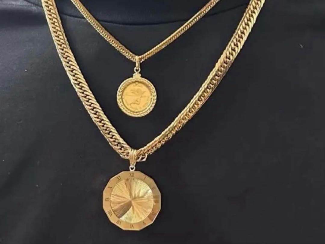 k18 ネックレストップ　ペンダントトップ　喜平　ガラス付き　新品　即日発送