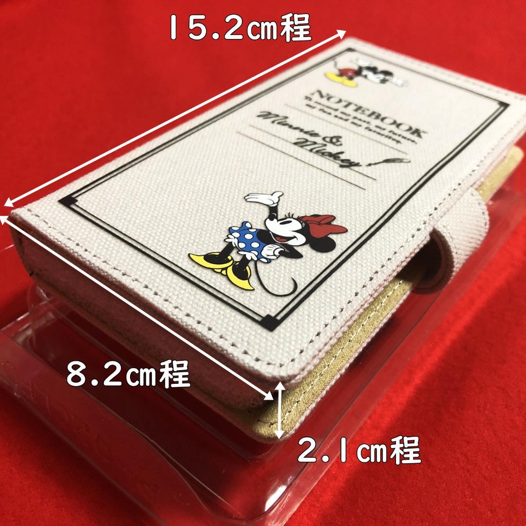 ミッキー&ミニー☆マルチ手帳型スマホキャンバスカバー：15.2×8.2×2㎝程
