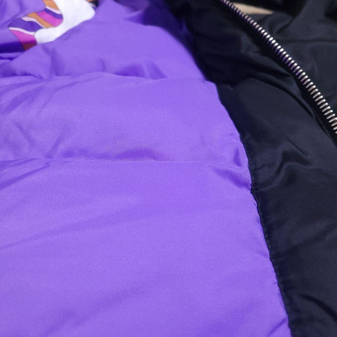 EMILIO PUCCI ダウンコート 12 XL プッチ柄 紫 総柄　左襟汚れ