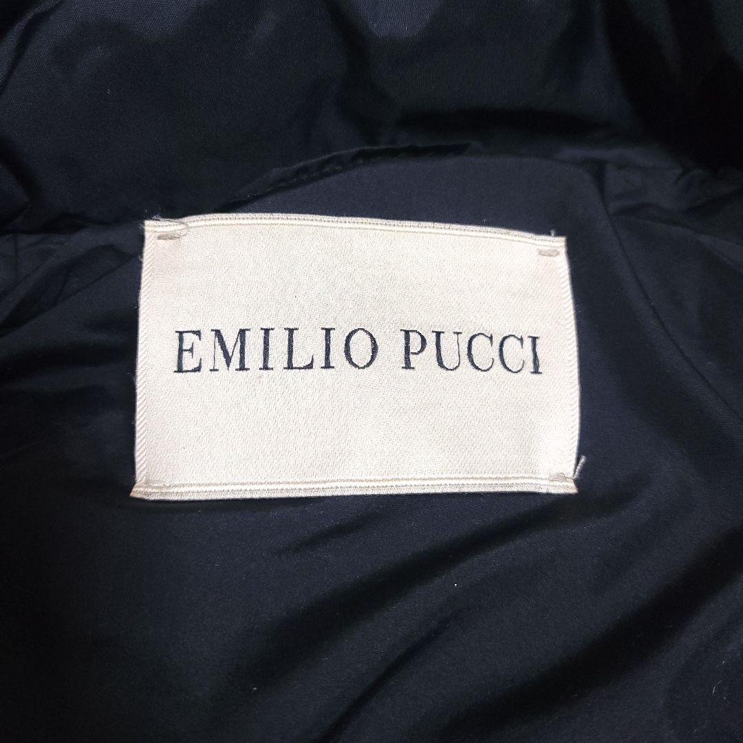 EMILIO PUCCI ダウンコート 12 XL プッチ柄 紫 総柄　左襟汚れ