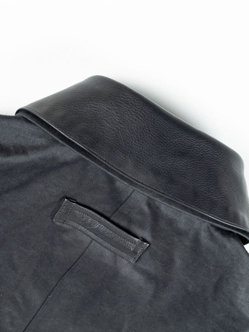 cornier 襟レザー フィンクス&ジンバブエコットンツイルブルゾン