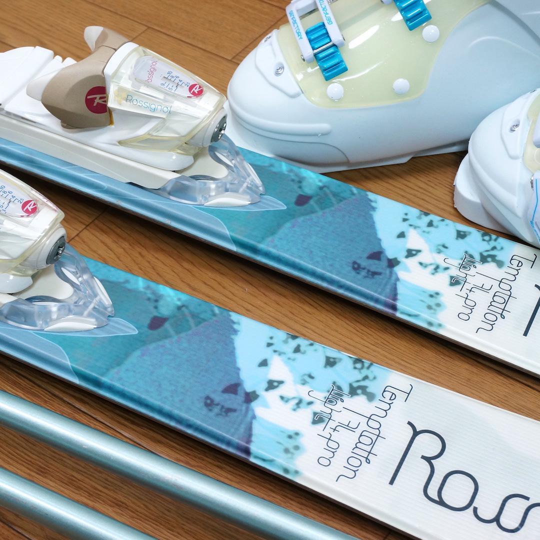 メンテ済 146cm 靴25～25.5cm ROSSIGNOL スキーセット