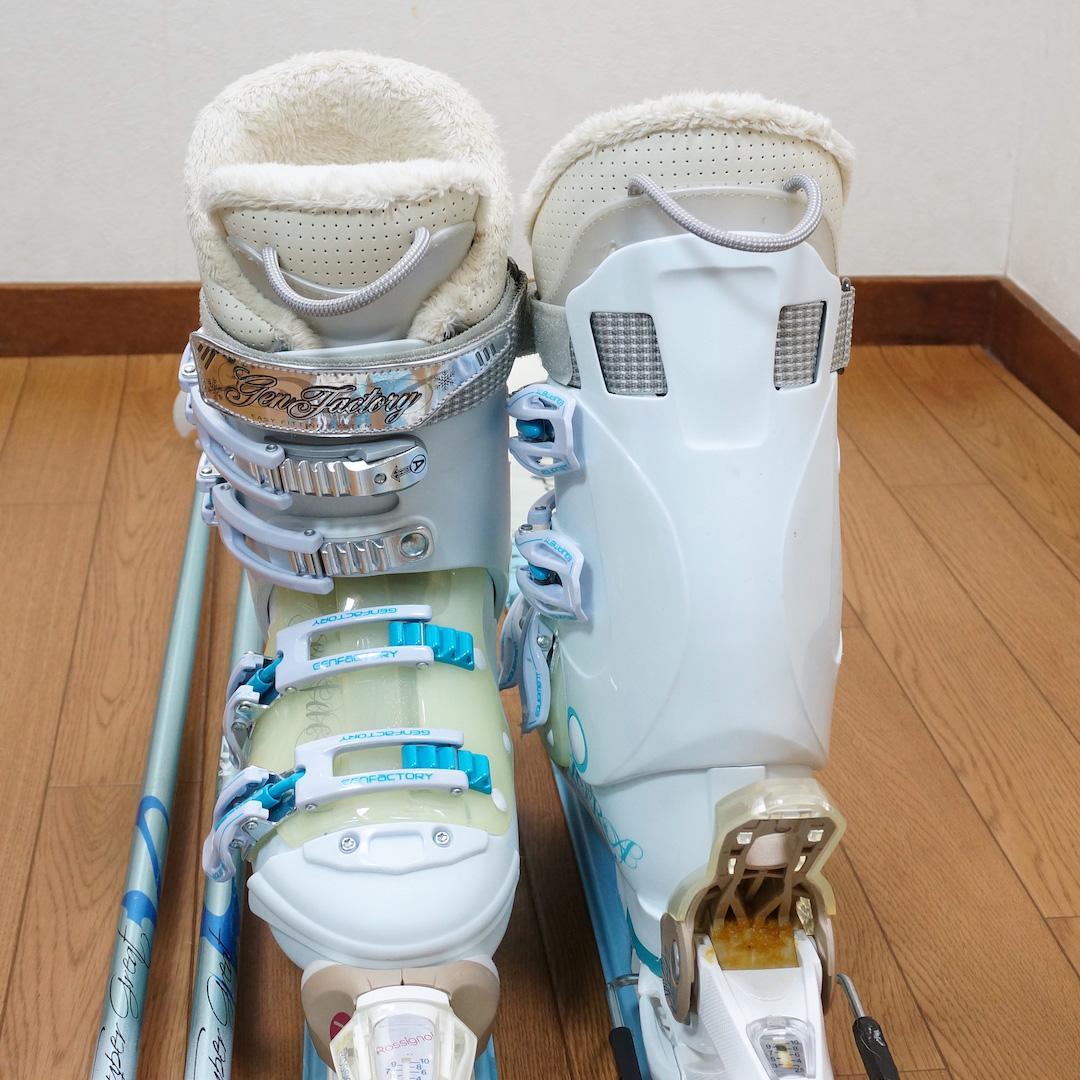 メンテ済 146cm 靴25～25.5cm ROSSIGNOL スキーセット