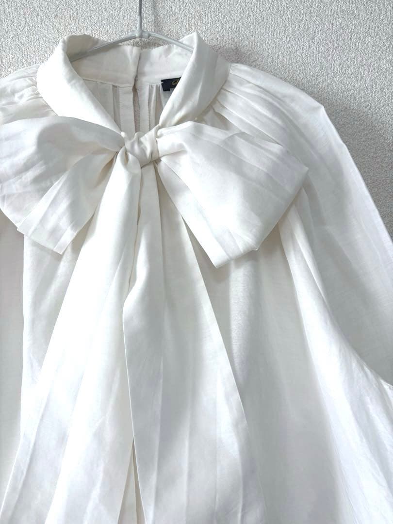 ＜Drawer（ドゥロワー）＞ コットンシルクボウタイブラウス