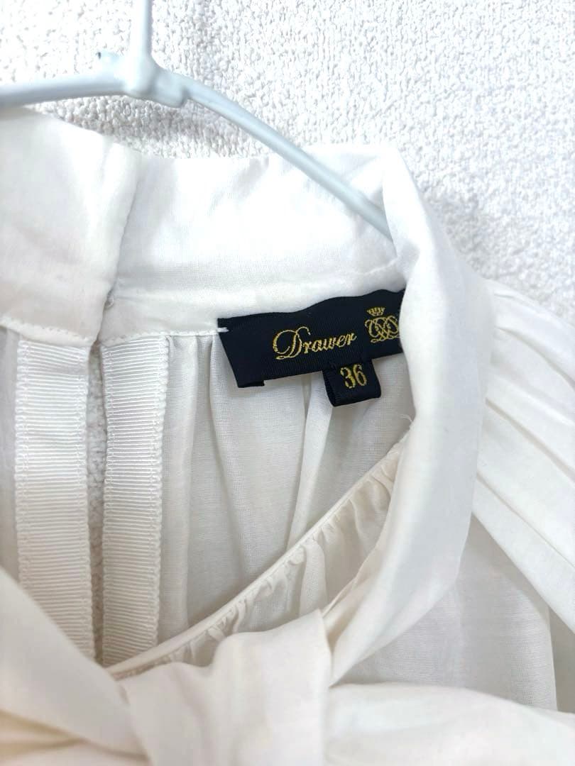 ＜Drawer（ドゥロワー）＞ コットンシルクボウタイブラウス