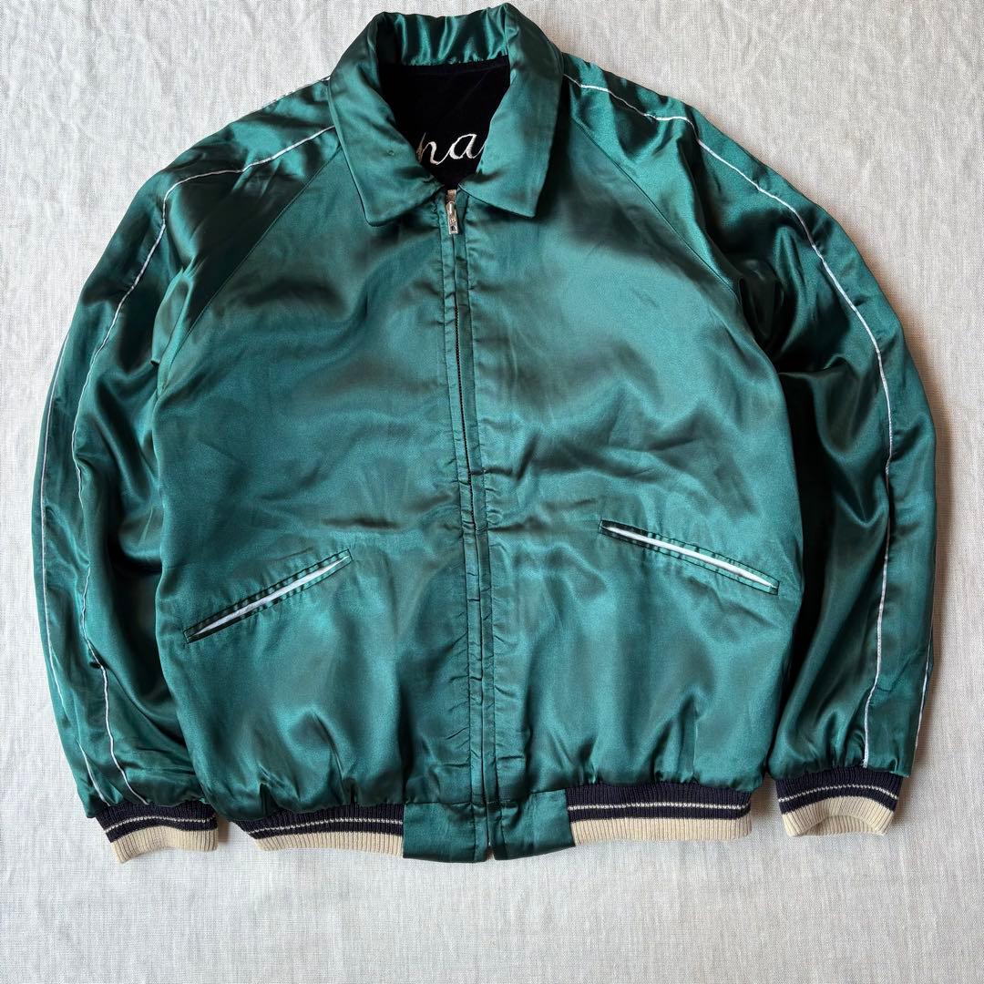 美品 テイラー東洋 襟付き リバーシブル 別珍 スカジャン 鷲&龍×無地マップ