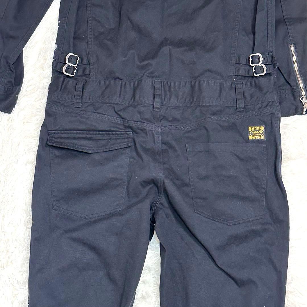 【美品】Vanson Leathers ブラックオーバーオール