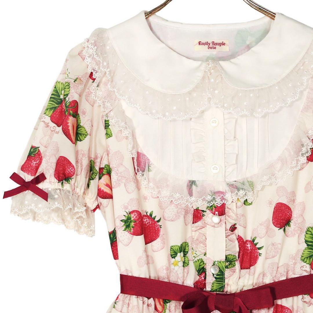エミリーテンプルキュート　ストロベリーアニバーサリードレス　アイボリー（M）