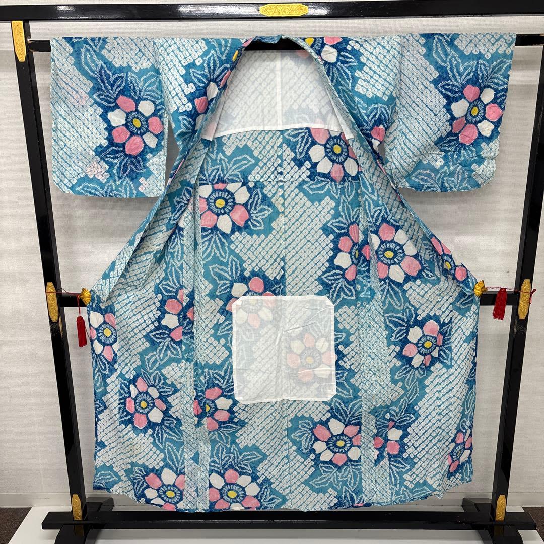 き*り様 AK-7778 有松鳴海絞り 浴衣 夏着物 色味の良い 夏物 着物 木