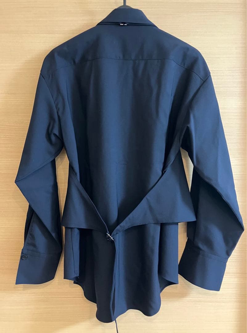 未使用 Curensology カレンソロジー カマーベストシャツ ウール 紺