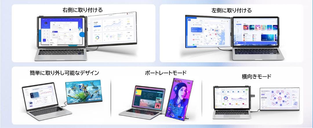 麻*紀様 P5 デュアルモニター 15.6インチ イ FHD 1080P ディス