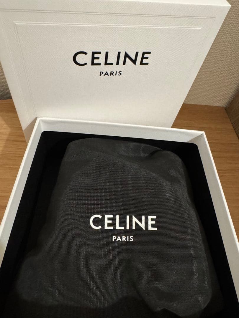 CELINE ブラックレザーベルト ゴールドバックル