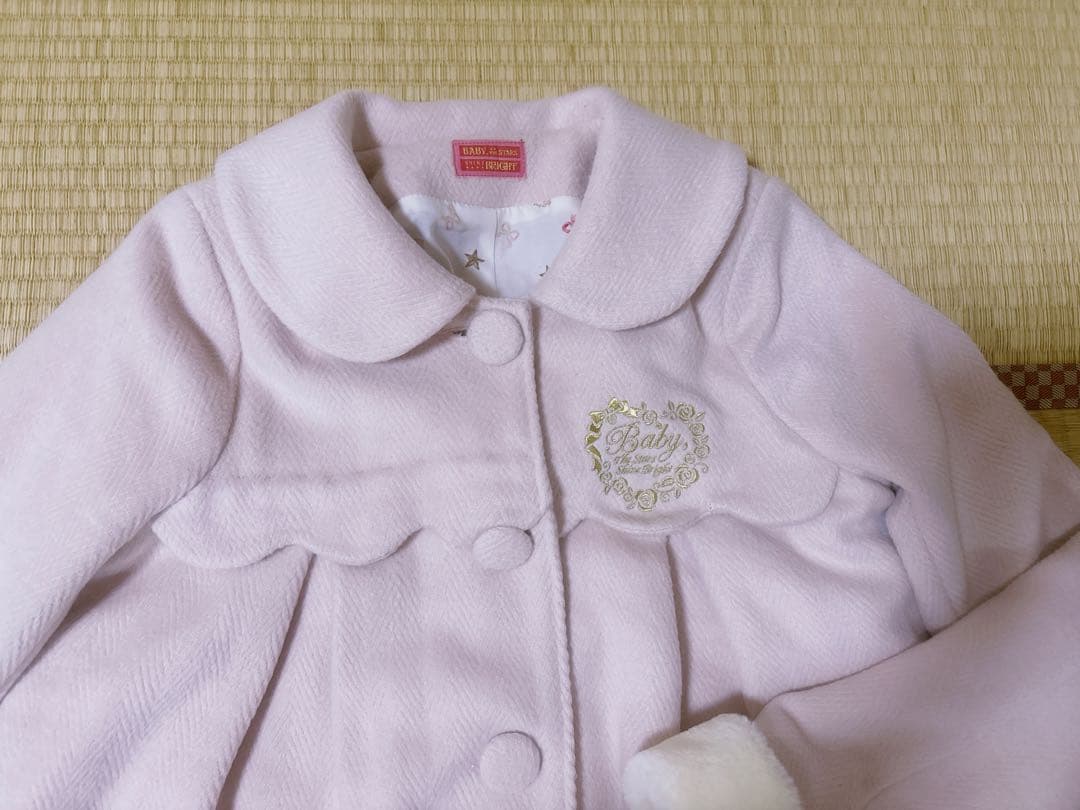 babyスカラップコート　ベビーピンク