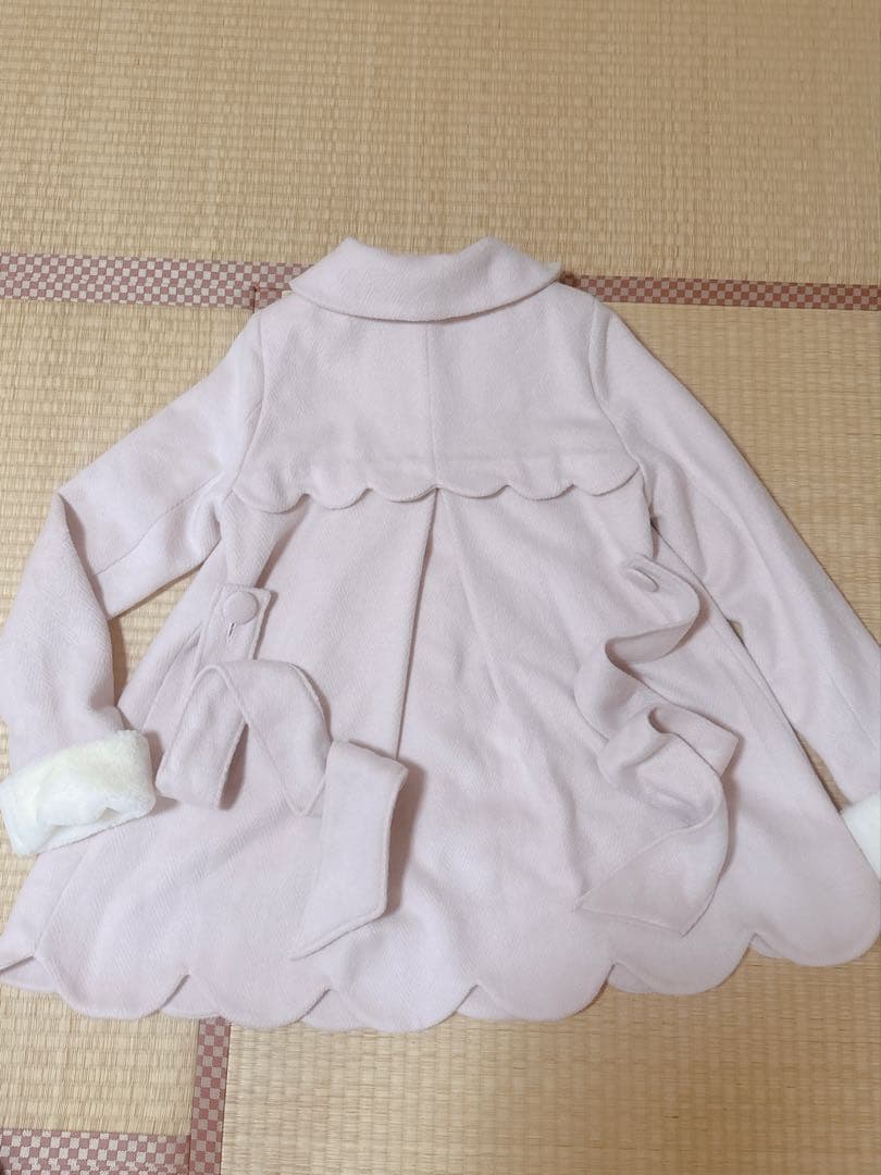 babyスカラップコート　ベビーピンク