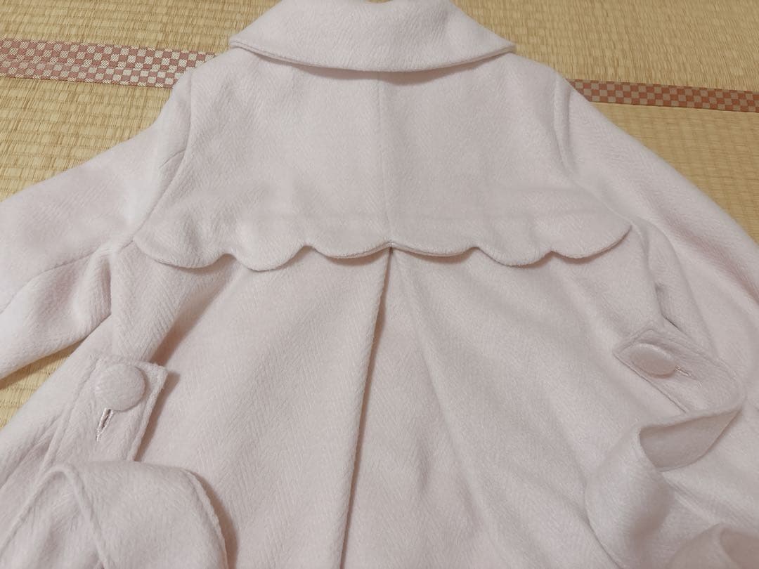 babyスカラップコート　ベビーピンク